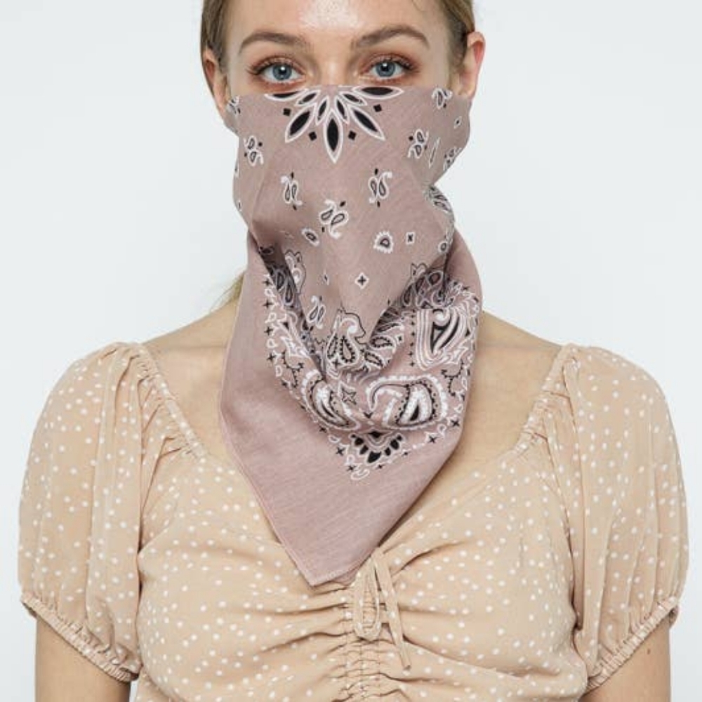 Rose Vintage paisley COTTON face mask bandana new hair scarf retro - Picture 2 of 2